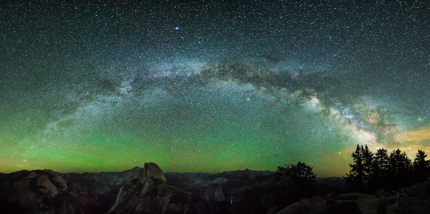 Milky Way arching over Half Dome, Yosemite National Park